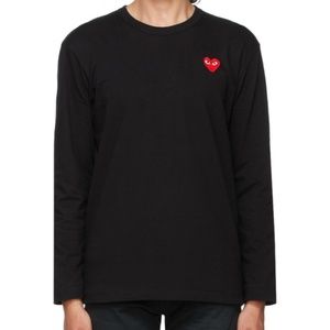 COMME DES GARÇONS PLAY Black Heart Patch Long Sleeve T-Shirt